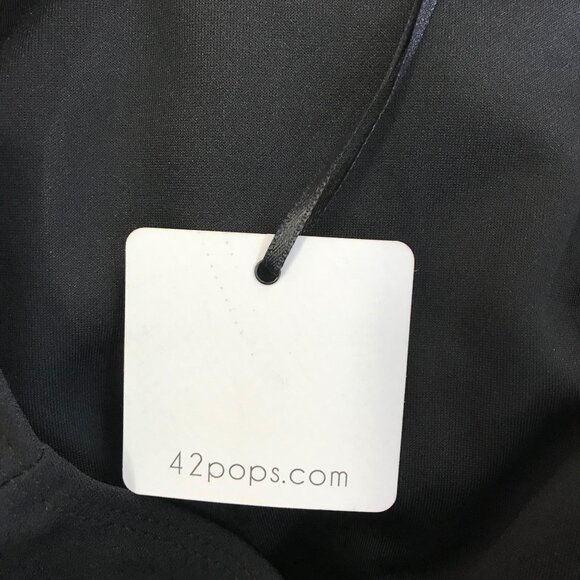 42 POPS Womens Black Scalloped Hem Pullover Sleeveless Knit Shift Dress Size 3X - Picture 8 of 9